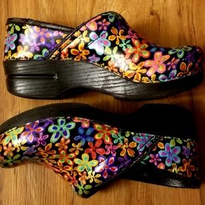 Dansko Bright Flower patterned clogs